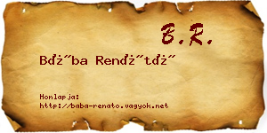 Bába Renátó névjegykártya